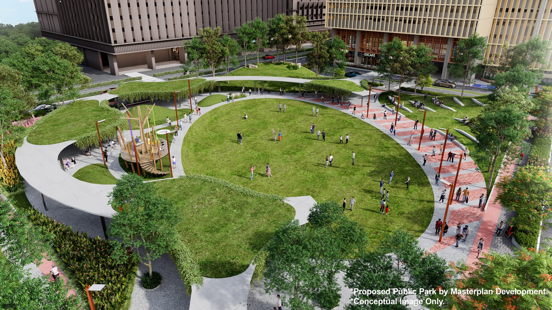 Aerial view of proposed park